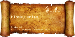 Hlatky Anita névjegykártya