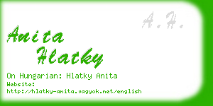 anita hlatky business card